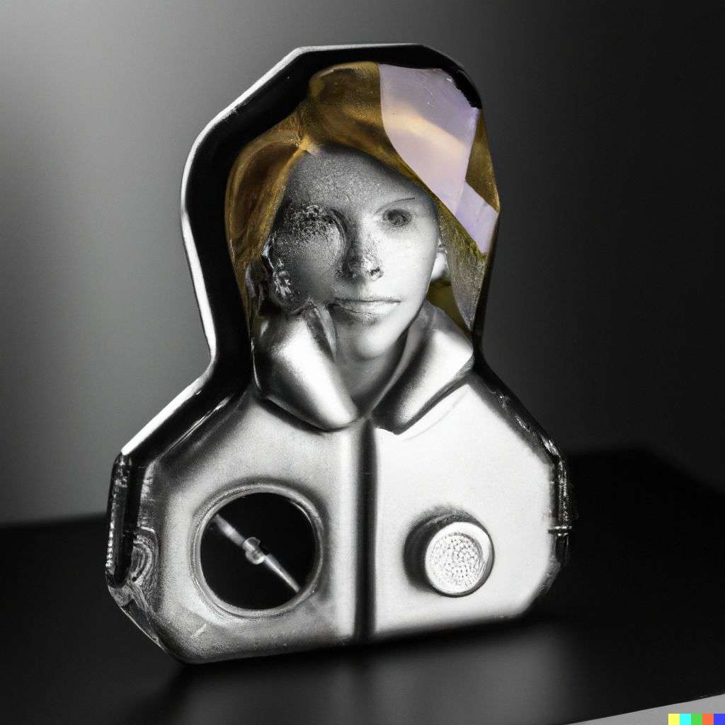 an astronaut made out of a sparkling geode